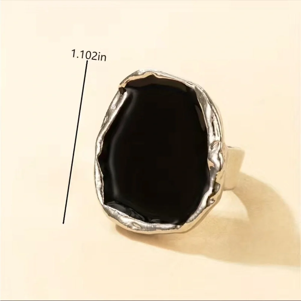 New Vintage Yellow Gold Plated Black Sapphire Ring - Picture 3 of 7